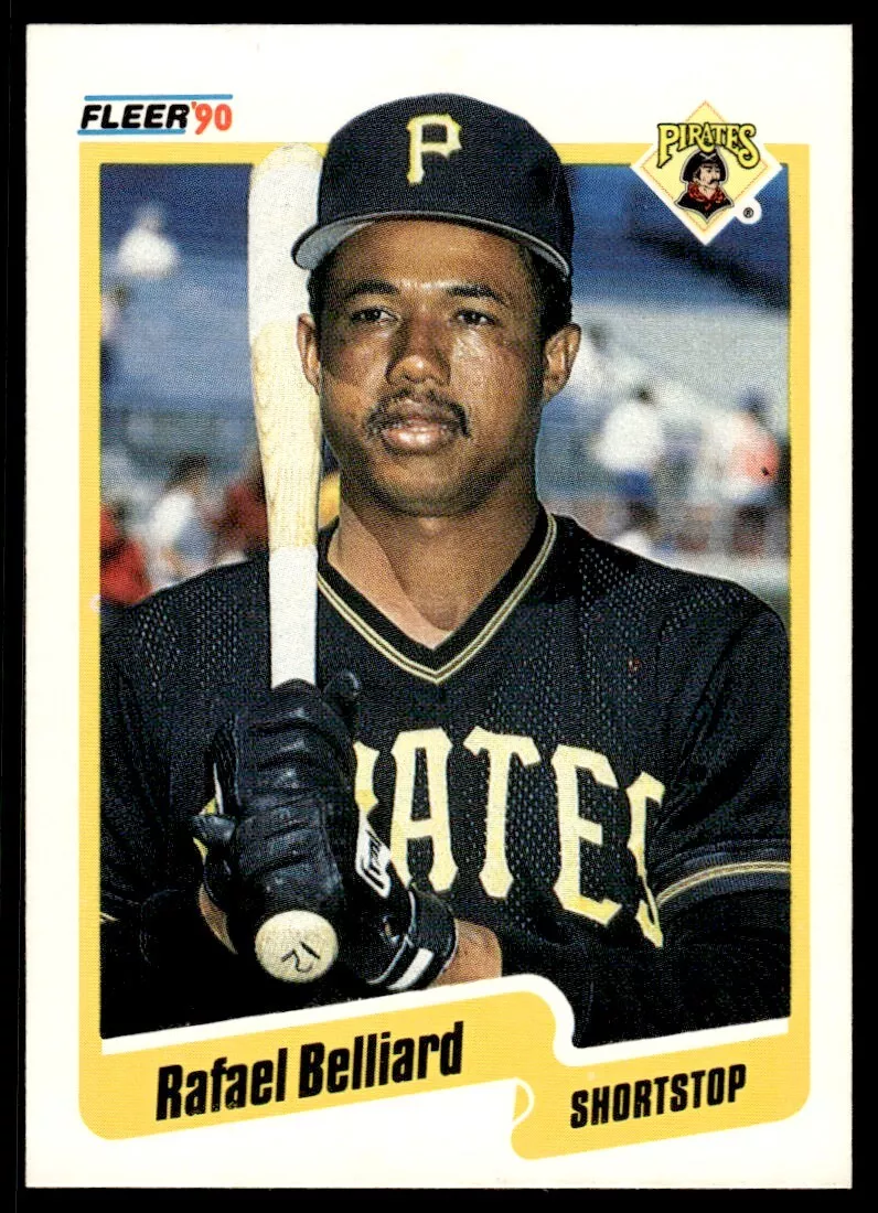 1990 Fleer Baseball Card Rafael Belliard Pittsburgh Pirates #460