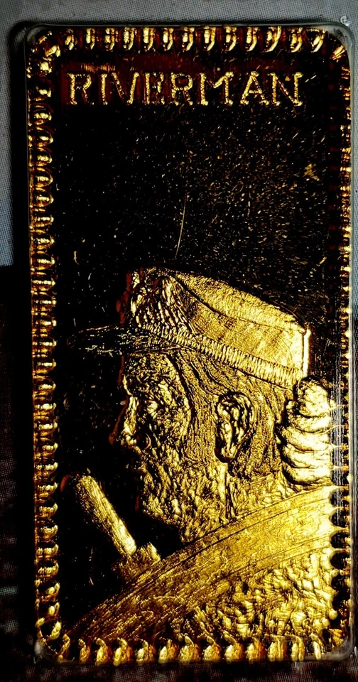 Profiles of the West Riverman Vintage Silver Art Bar Rare Low Mintage Only 5,000 - Image 2 of 4