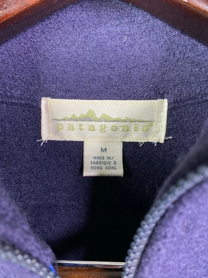 Patagonia Vintage 1/2 Zip Neck Blue Wool Pullover Sweater Jacket Men's M Z9-2 - Image 3 of 4