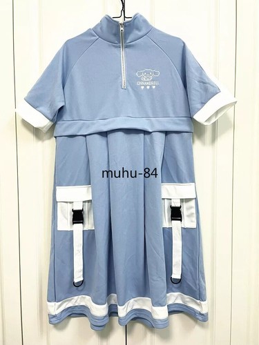 Anime Kuromi Cinnamoroll Sports Dress Summer Black Blue Long Skirt Short Sleeve - Picture 16 of 22