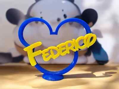 Mickey Maus personalisierter Name 3D Druck Schriftzug Kinderzimmer Geschenk Geburt