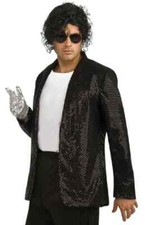 Michael Jackson Billie Jean Giacca Paillettes Vestito Fantasia Halloween Costume Adulto