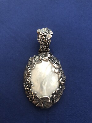Vintage sterling silver Mother of Pearl floral pendant | eBay