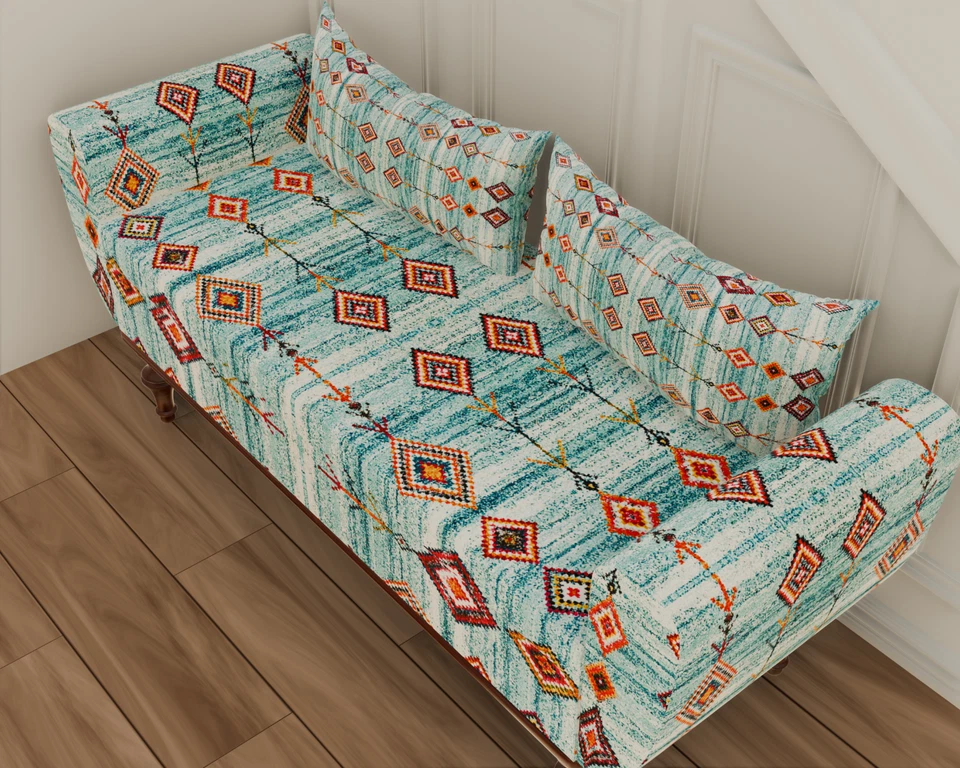 Storage Chest Blue Vanity Ottoman Bench for End of Bed Purse Bench - Image 4 of 4