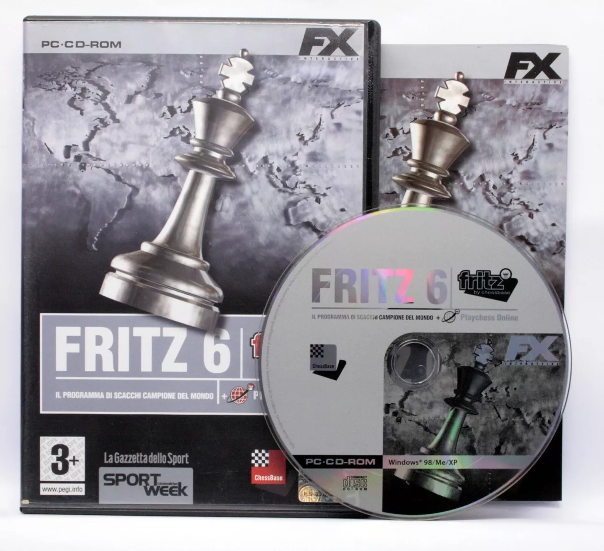 FRITZ 6 + PLAY CHESS ONLINE CHESSBASE PC USED PAL ITALIAN FR1 70085