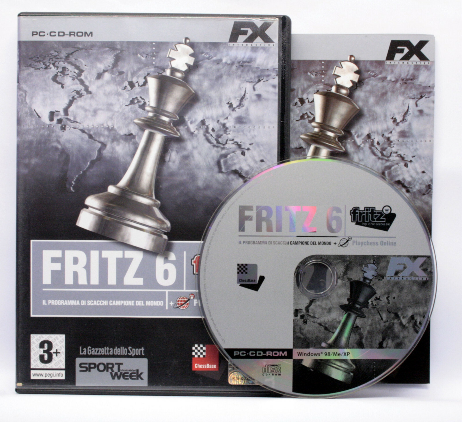 FRITZ 6 + PLAY CHESS ONLINE CHESSBASE PC USATO PAL ITALIANO FR1