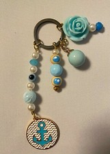 Handmade Nautical theme Evil eye Keychain Beads Charms Teacher gift