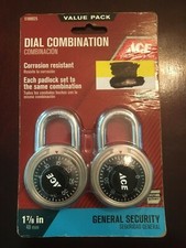 New Ace Combination Lock Set of Two.