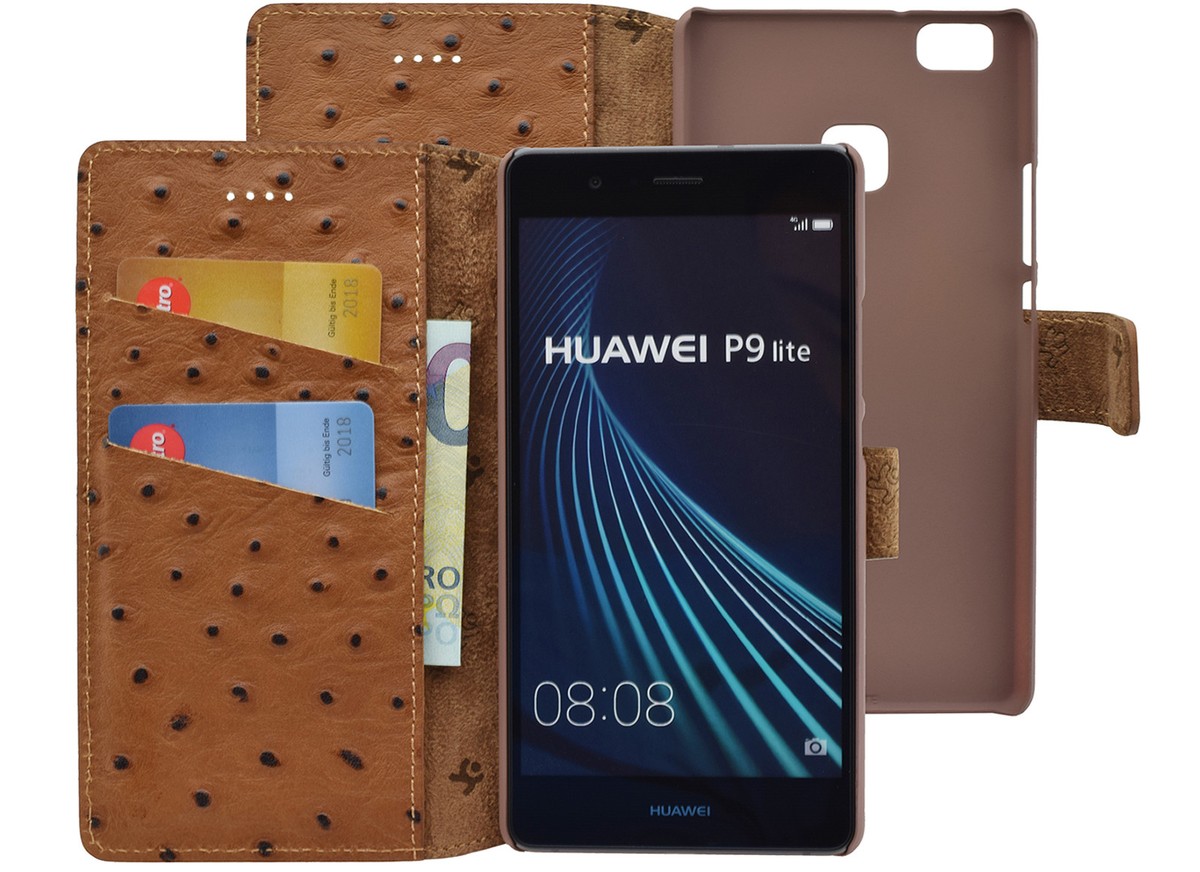 Hülle Für Huawei P9 – Buchhülle Aus Lederimitat Mit Magnetverschluss, Kartenfach Und Ständerfunktion