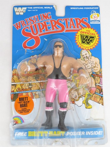 LJN WWF - Brett Hart w/ Packaging & Poster - 1...