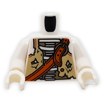 1x LEGO Torso 973pb5154c01 Skelett Pirat Körper Weiß Tote Weste Schiff NEUWARE