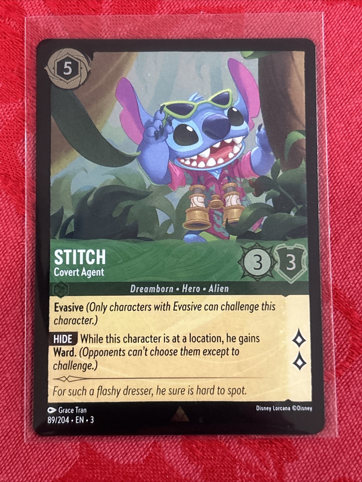 FOIL Disney Lorcana: Inklands - Stitch - Covert Agent - 89/204 - MINT FOIL