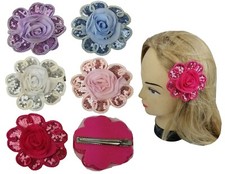 6 Flower Hair Pins Brooch Hair Clips for Women Girl Assorted Colors