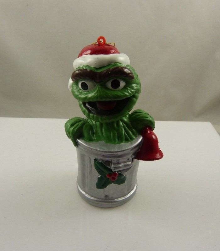 Sesame street Oscar the grouch garbage can Christmas ornament Kurt S. Adler