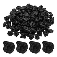 125Pcs 0.6 Inch Mini Satin Ribbon Roses, Fabric Rosettes Applique for DIY Cra...