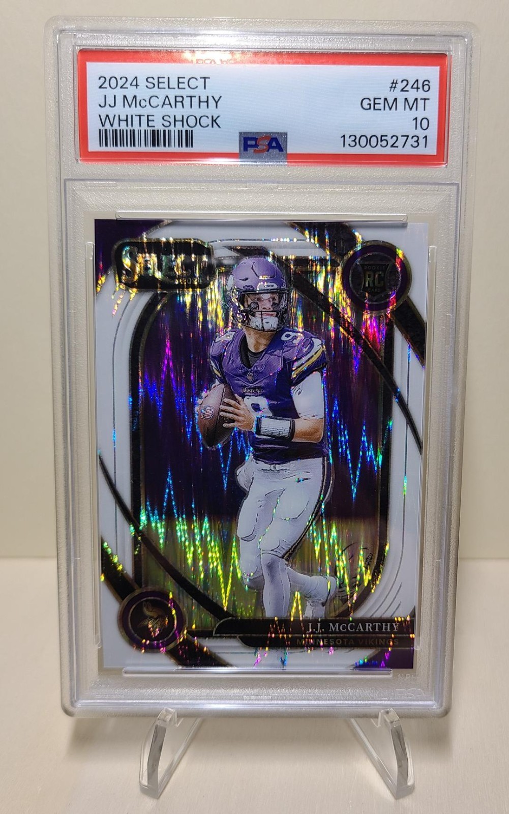 2024 Panini Select JJ McCarthy #246 - White Shock Club Level /199 - PSA 10!!