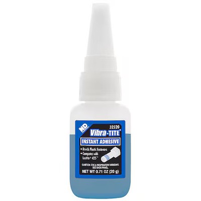 Vibra-Tite 32520 Plastic Threadlocker, Vibra-Tite 325, Blue, Liquid, 20 G Bottle