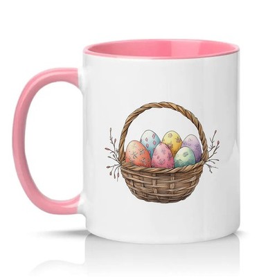 Osterkörbchen mit Eiern Unisex 11 Unzen Keramiktasse Frühling Ostern Geschenk für Sie & Ihn