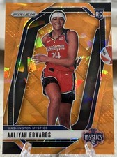 2024 Panini WNBA Prizm Aaliyah Edwards #142 Orange Ice RC Mystics