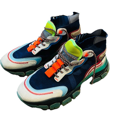 Rare Moncler  Leave No Trace  Multicolor High Top Lace-Up Men s Athletic Sneaker