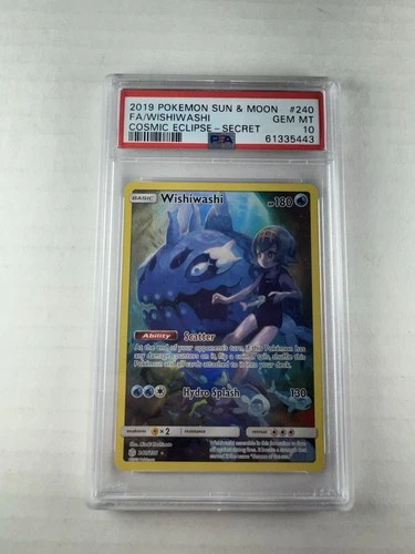 Pokémon TCG Wishiwashi #240 Secret Rare Full Art Cosmic Eclipse 2019 F3 PSA 10