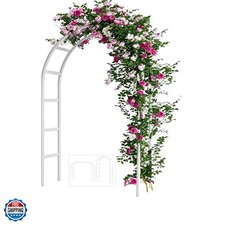 Metal Garden Arch Trellis for Climbing Plants 7.8ft Outdoor Arch Wedding Hall...