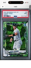 Only On Ebay!! 2021 BOWMAN CHROME SAPPHIRE ED GREEN #25 AARON JUDGE /125 PSA 9