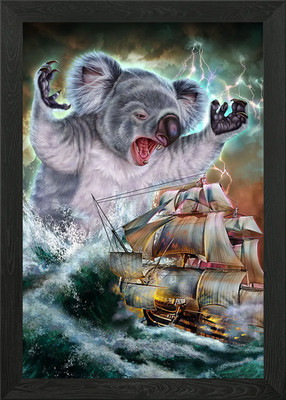 Monster Koala Krake Gerahmtes Wandbild Poster Leinwanddruck Bild