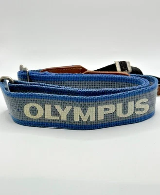 Genuine Vintage Condition Olympus OM Hunter Camera Strap Blue Grey White - Image 1 of 4