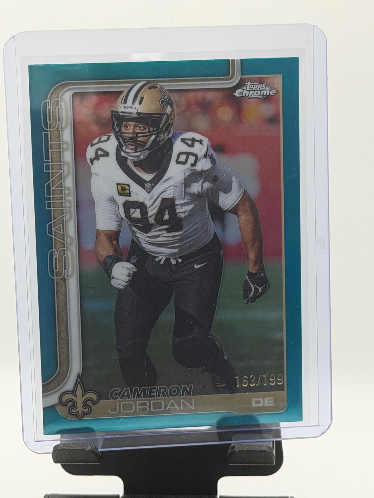 2025 Topps Chrome #221 Cameron Jordan Aqua Refractor #/199