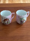 2 Antique German Children's Porcelain Tea Cups Boy & Girl Images