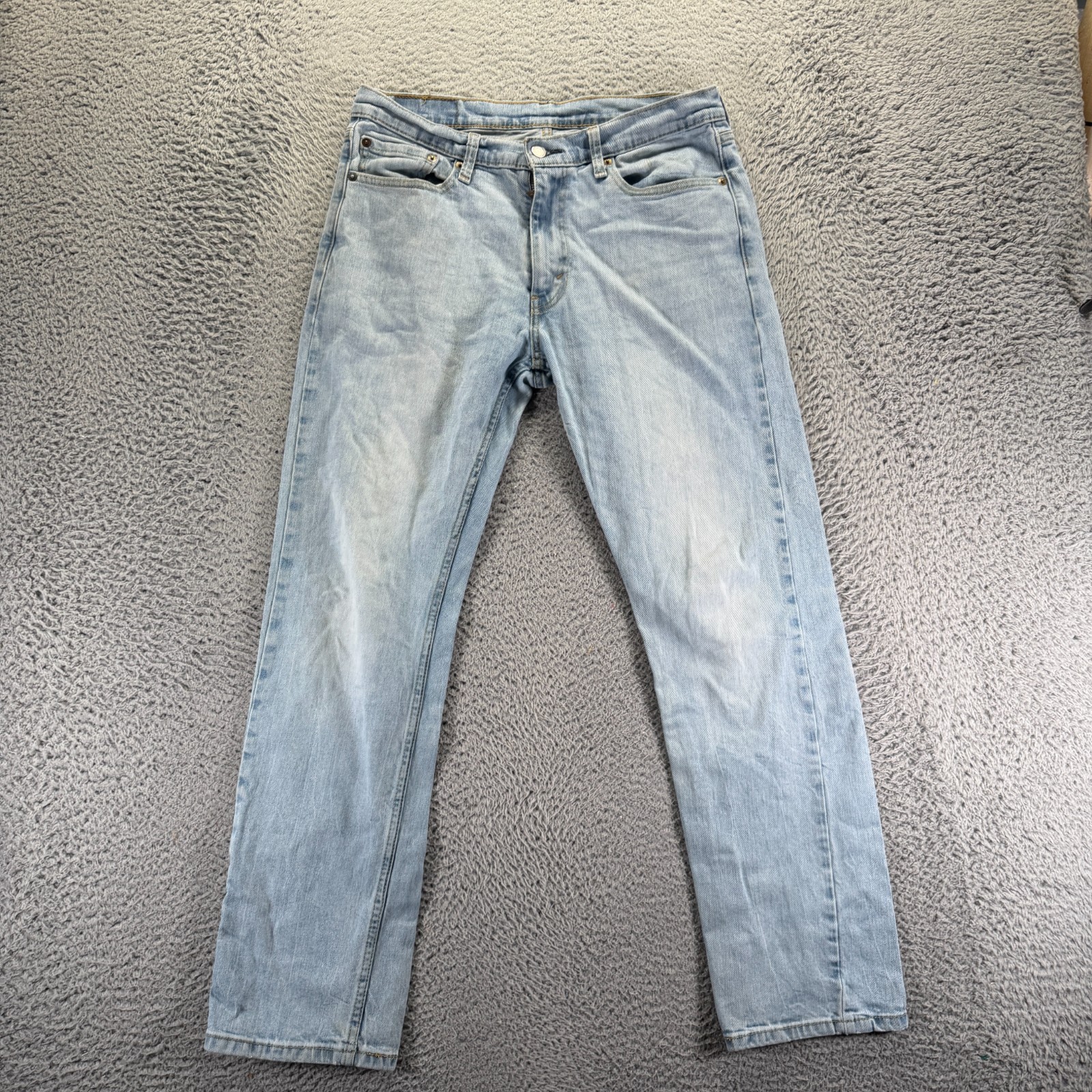 Men's 32x32 Blue Cotton Denim Straight Workwear Faded Stretc