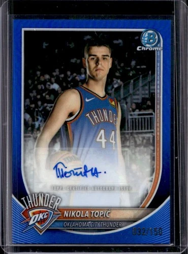 2025-26 Bowman Nikola Topic Chrome Auto Autograph Blue Refractor #/150 Thunder