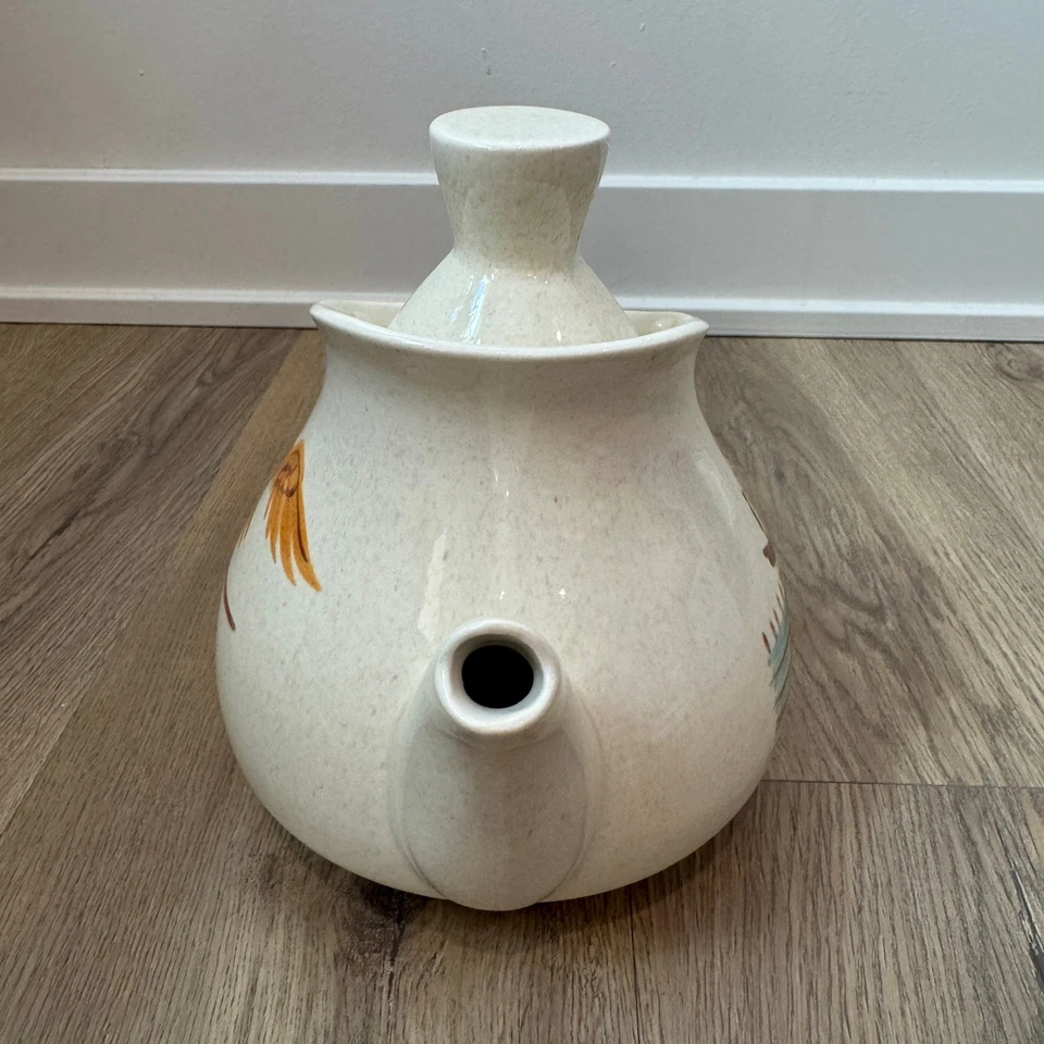 Red Wing USA Ceramic Hearthside Teapot Pitcher Cream Farmhouse MCM 60's EUC - Image 3 of 4