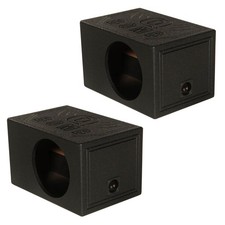 Q-Power QBOMB10VL Single 10" Vented Ported Car Subwoofer Box Enclosure 2 Pack 