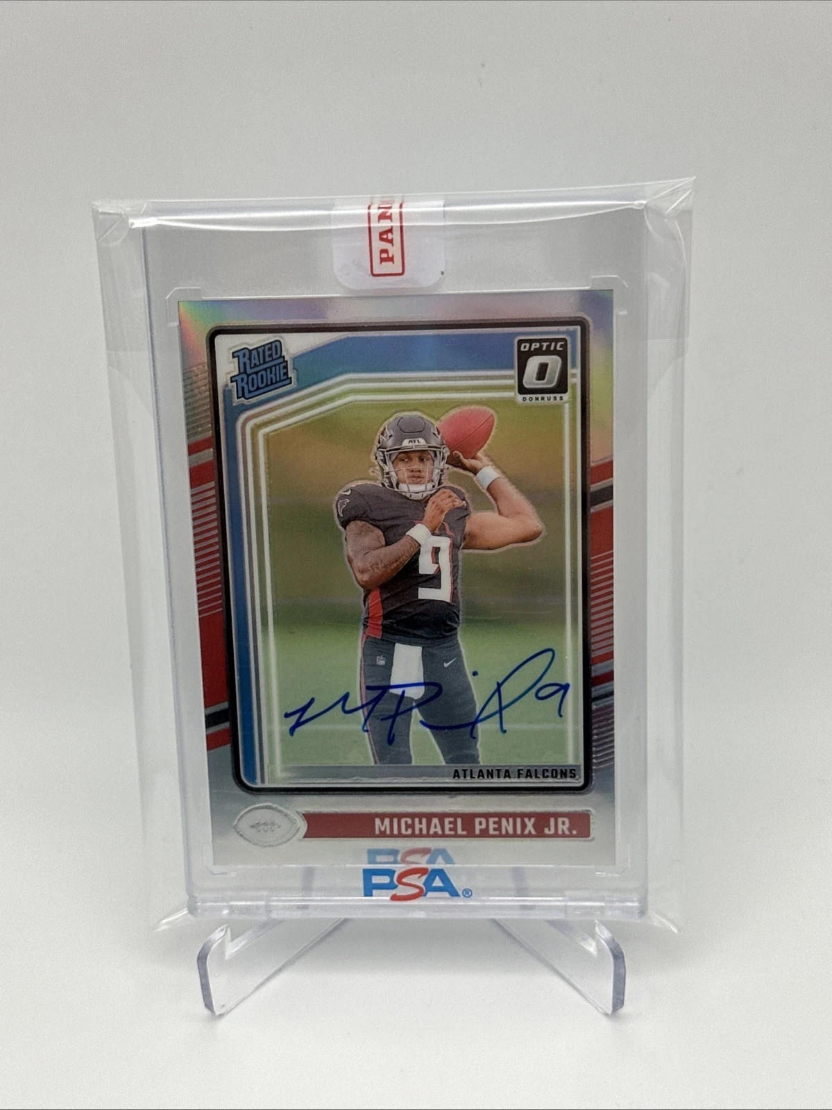 2024 Michael Penix Jr RC On Card Auto Donruss Optic NFL Rated Rookie Holo /150