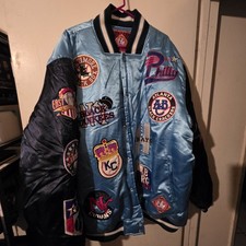 MENS NEGRO LEAGUE BASEBALL MUSEUM JACKET 4XL TEAM AND LEAGUE PATCHES