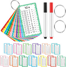 1 Set of 13 Multiplication Flashcard Math Game Times Table Flash Cardstock with