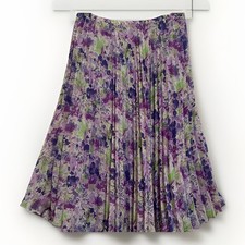 Floral Pleated Elastic Waist Skirt Size Large