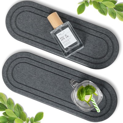 2PCS Water Absorbing Stone Tray, Fast Drying Diatomite Stone Sink Tray, Water...