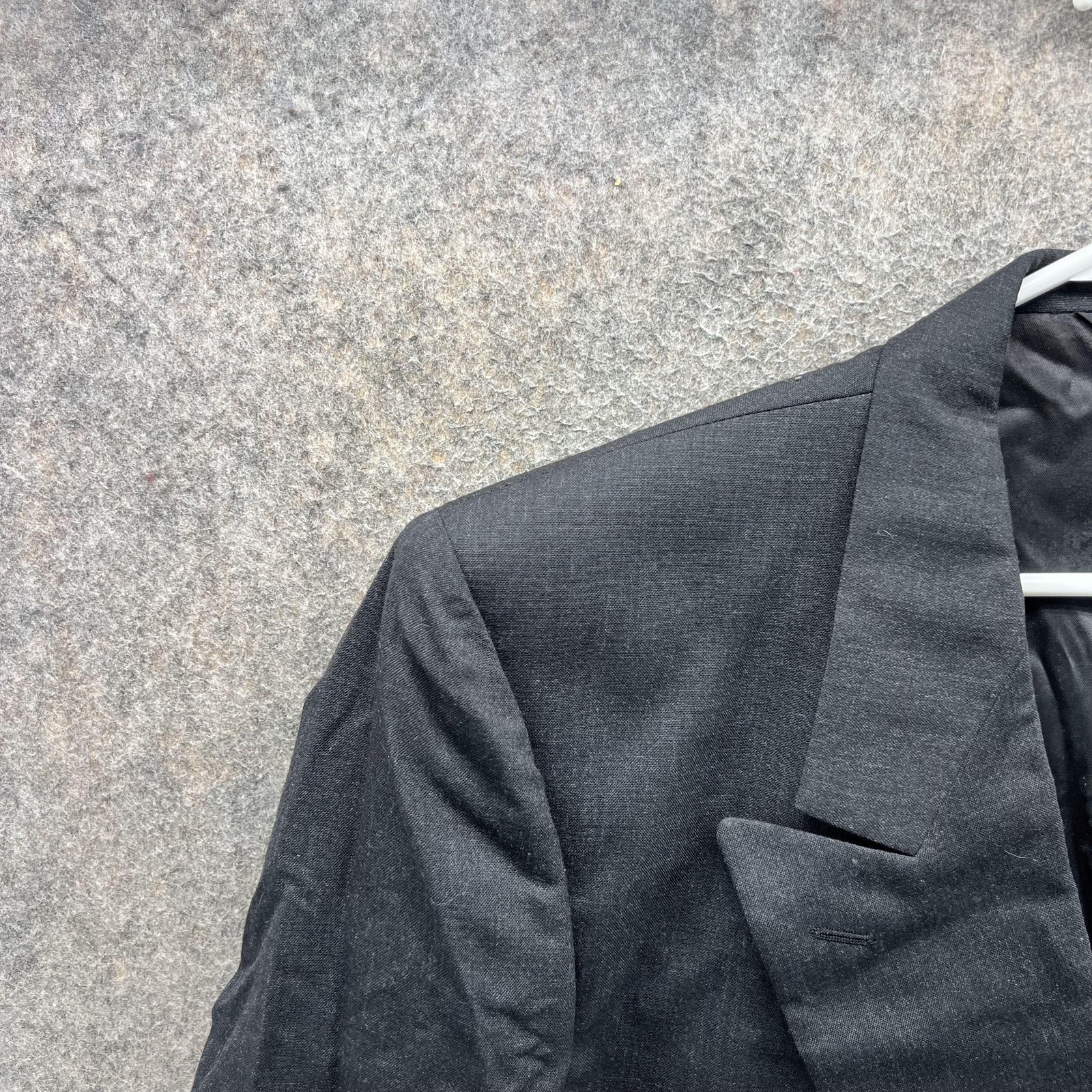 Vintage Christian Dior Suit Jacket Mens 46 Gray Wool Double Breasted USA 80s thumbnail 9