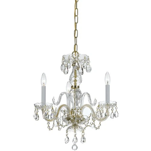 Crystorama 5044-PB-CL-MWP Traditional Crystal Mini Chandelier Polished Brass - Picture 2 of 5
