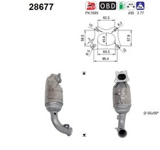 KATALYSATOR FÜR PEUGEOT 208 I (CA , CC ), CITROËN C3 II (SC ) - AS 28677
