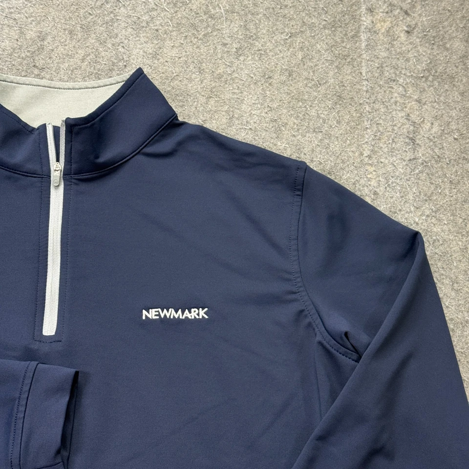 Peter Millar 1/4 Zip Pullover Men M Blue Perth Performance Long Sleeve "Newmark" - Image 2 of 4