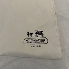 Coach Drawstring Dust bag Satin White/ Brown L 22"x19" Logo Storage
