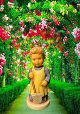 Hummel Goebel 1998 TMK-7 Garden Treasures Figurine HUM 727 Club, 3.625”, Box