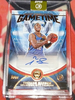 2025-26 Topps 3 Thomas Sorber RC /25 Game Time Auto Okc Thunder SEALED