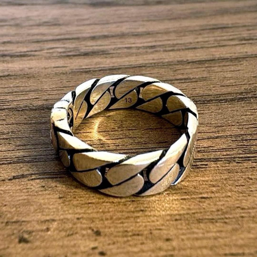 Auth GUCCI Interlocking G Wide Ring Silver 661513… - image 4