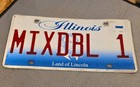 Mixed Doubles 1 REAL Illinois License Plate "MIXDBL1" Sports Bar Tennis Locker — photo 1