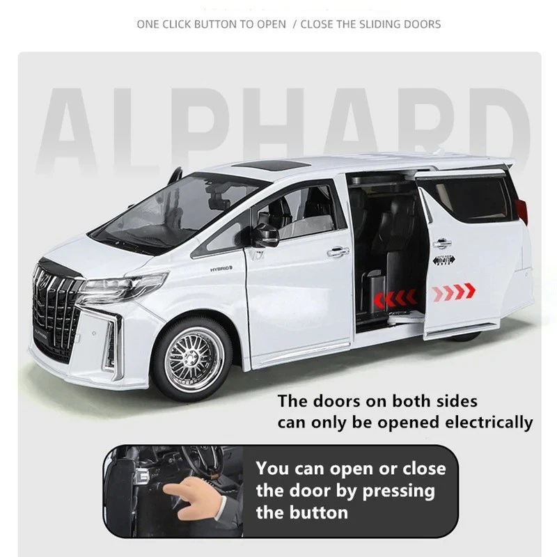 1:18 Toyota Alphard MPV Alloy Diecast Model Car Luxury Vehicle Sound Light Gift - Image 4 of 4